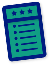 blue and green ballot icon